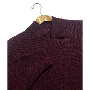SCHOTT BROS. Men's Sweater‎ Shawl Collar Maroon Wool Blend Size 2XL